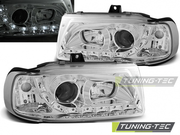 LED Tagfahrlicht Design Scheinwerfer für Seat Ibiza 6K / Cordoba 93-99 chrom