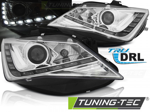 LED Tagfahrlicht Scheinwerfer für Seat Ibiza 6J Facelift 12-15 chrom