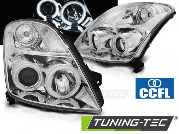 CCFL Angel Eyes Scheinwerfer für Suzuki Swift 05-10 chrom