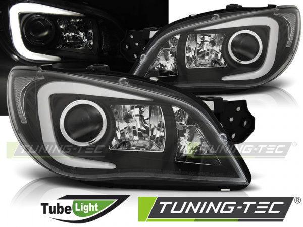 LED Tagfahrlicht Design Scheinwerfer für Subaru Impreza 2 Facelift (GD) 06-07 schwarz LTI