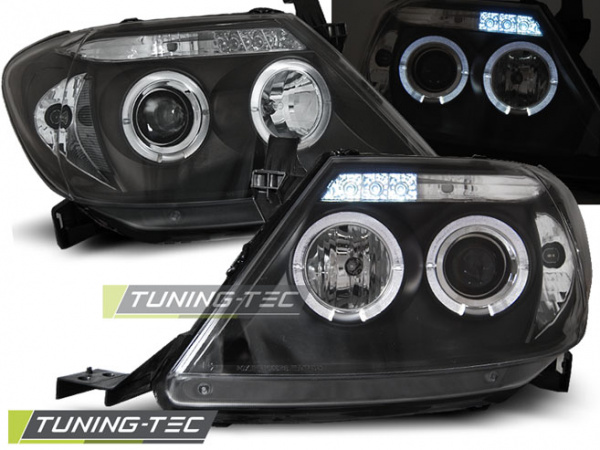 LED Angel Eyes Scheinwerfer für Toyota Hilux 05-11 schwarz