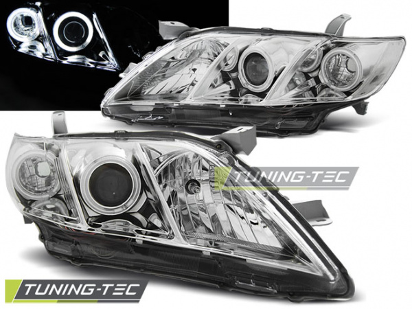 LED Angel Eyes Scheinwerfer für Toyota Camry 6 (XV40) 06-09 chrom