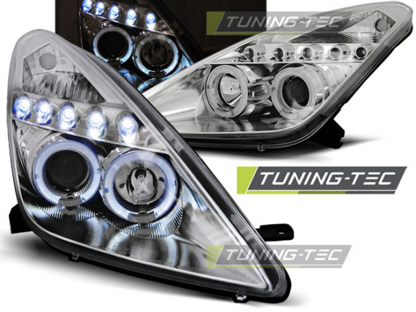 LED Angel Eyes Scheinwerfer für Toyota Celica T230 99-05 chrom