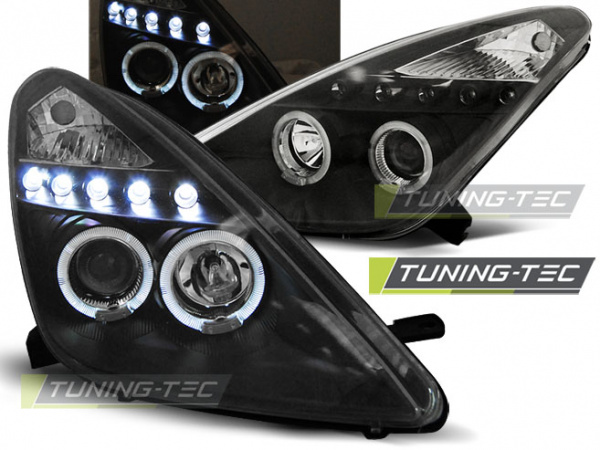 LED Angel Eyes Scheinwerfer für Toyota Celica T230 99-05 schwarz