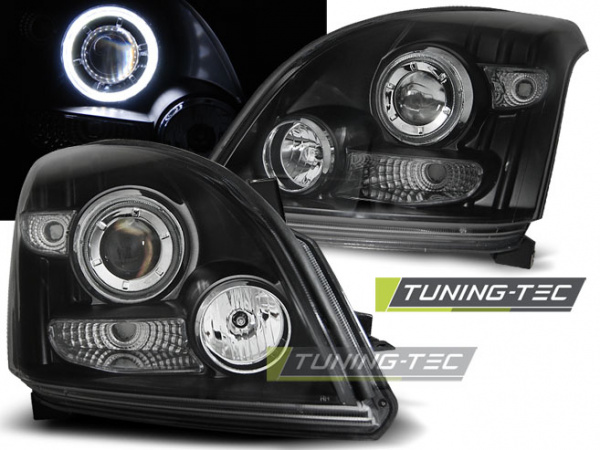 CCFL Angel Eyes Scheinwerfer für Toyota Land Cruiser 120 03-09 schwarz