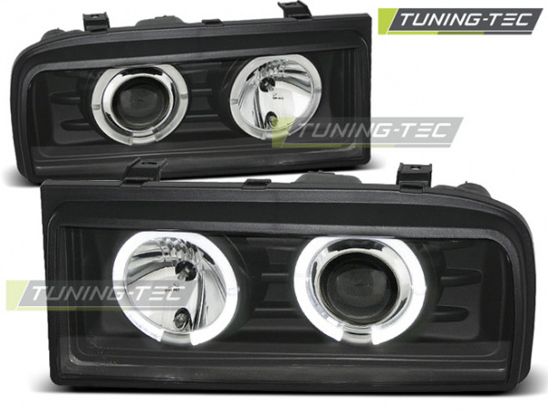 LED Angel Eyes Scheinwerfer für VW Corrado 88-95 schwarz