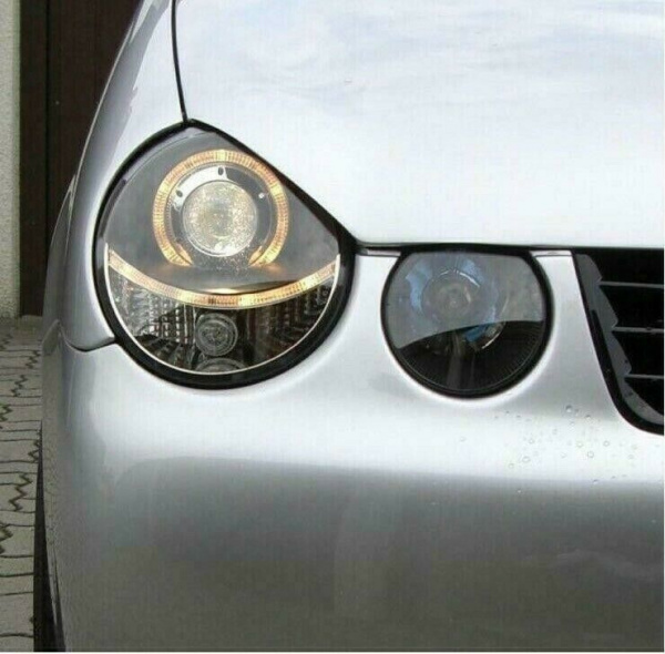 Upgrade Design Angel Eyes Scheinwerfer für VW Polo 9N 01-05 schwarz