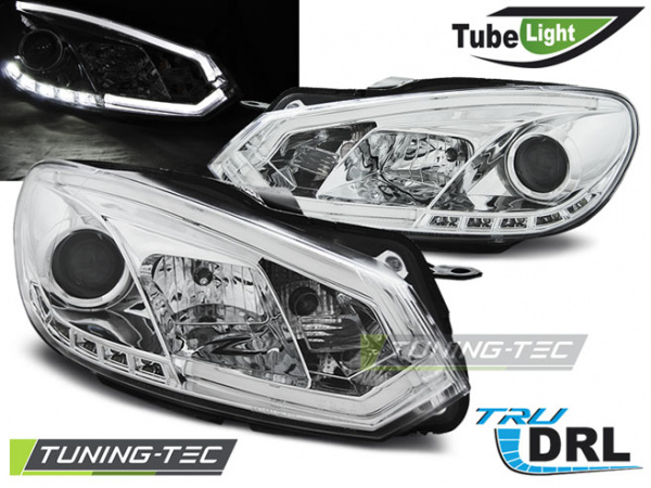 LED Tagfahrlicht Scheinwerfer für VW Golf 6 08-12 chrom LTI