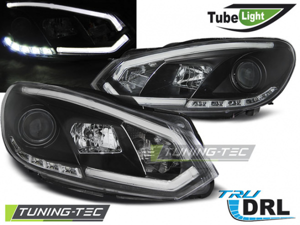 LED Tagfahrlicht Scheinwerfer für VW Golf 6 08-12 schwarz LTI