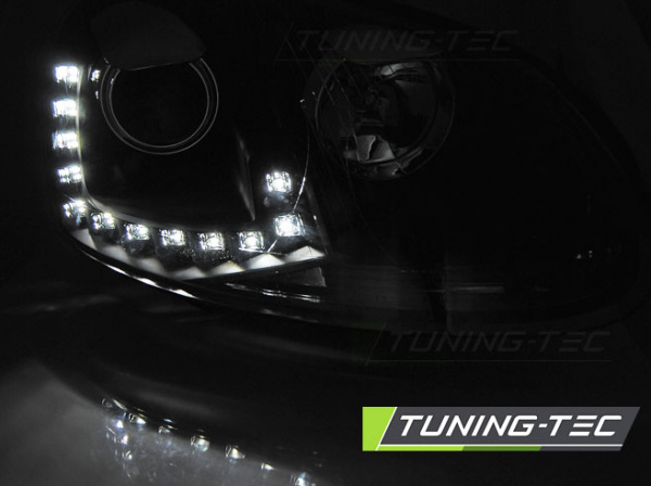 LED Tagfahrlicht Scheinwerfer für VW Golf 5 03-09 im Golf 6 Design