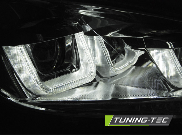 LED Tagfahrlicht Scheinwerfer für VW Golf 6 08-12 chrom im Golf 7 Design mit dynamischem LED Blinker