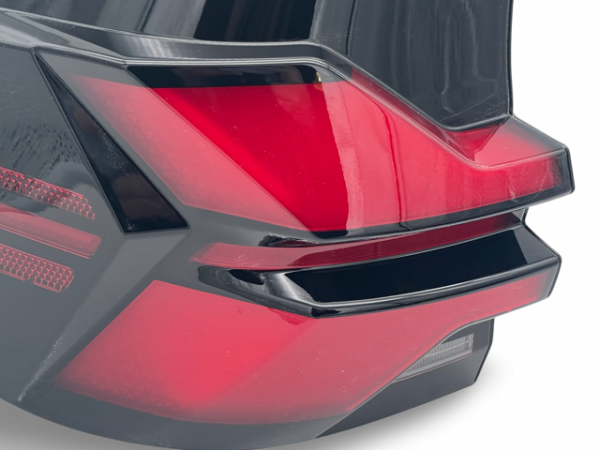 VOLL LED 3D Upgrade Design Lightbar Rückleuchten Set für BMW X5 E70 LCI 10-13 schwarz/rot