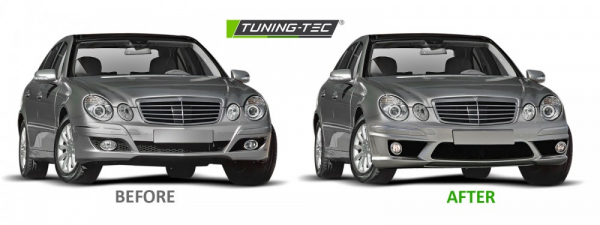 Upgrade Design Frontstoßstange für Mercedes-Benz E-Klasse W211/S211 Lim./T-Modell 06-09 mit PDC