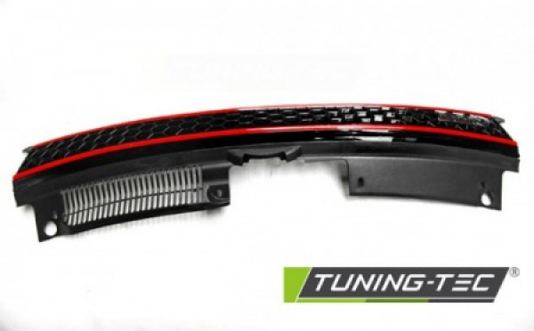 Upgrade Sportgrill / Kühlergrill für Volkswagen Golf 6 09-12 schwarz/rot in Wabengitter Design