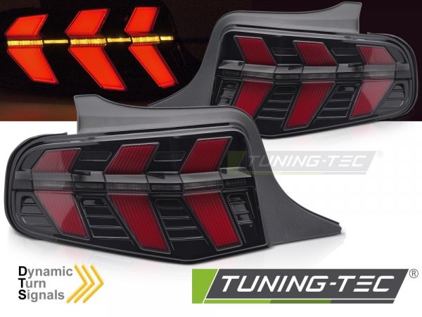 VOLL LED Lightbar Design Rückleuchten Set für Ford Mustang V 10-13 schwarz mit dyn. Blinker