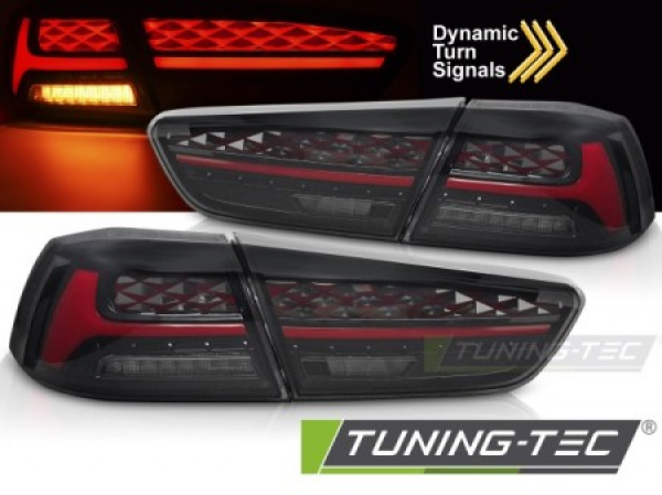 VOLL LED Upgrade Design Rückleuchten für Mitsubishi Lancer 8 Limousine 08-16 schwarz/rot mit dyn. Blinker