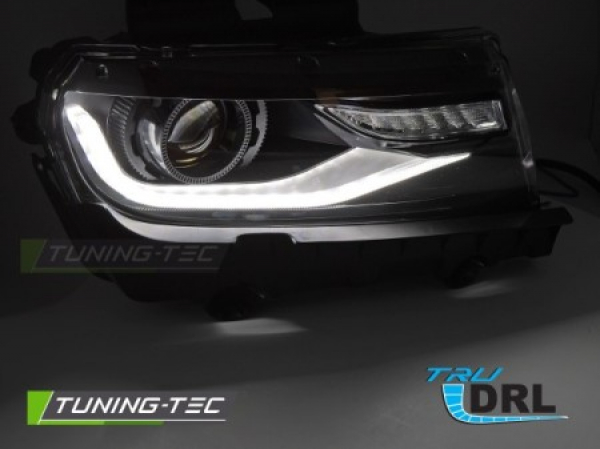 LED Tagfahrlicht Scheinwerfer Set für Chevrolet Camaro 13-15 schwarz mit dyn. Blinker