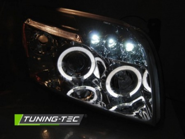 LED Angel Eyes Scheinwerfer für Dodge Caliber 06-12 chrom