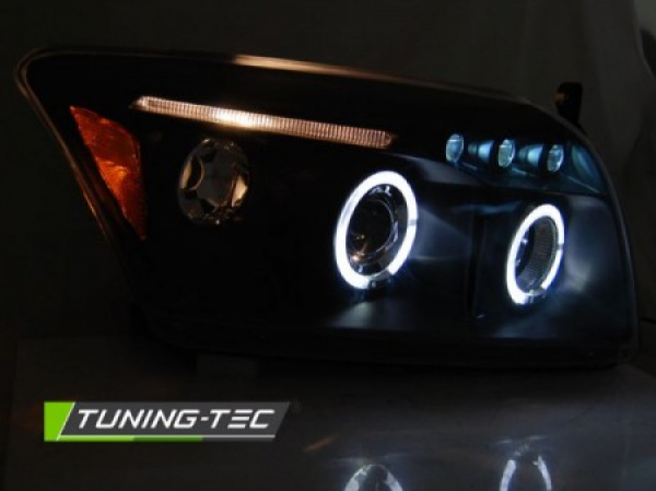 LED Angel Eyes Scheinwerfer für Dodge Caliber 06-12 schwarz