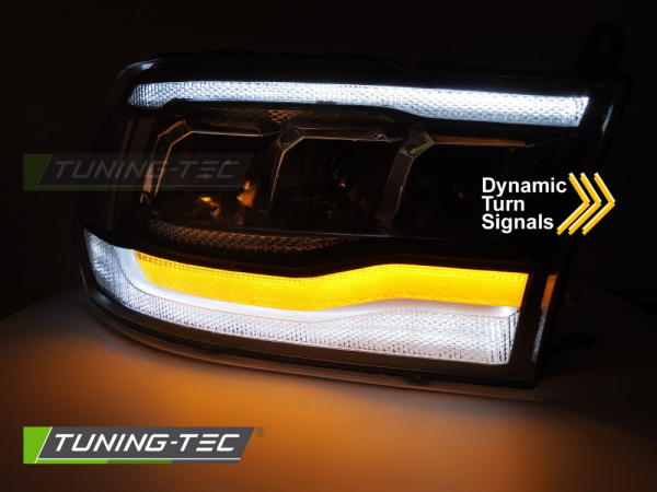 VOLL LED Tagfahrlicht Scheinwerfer Set für Dodge RAM 09-18 schwarz mit dyn. Blinker