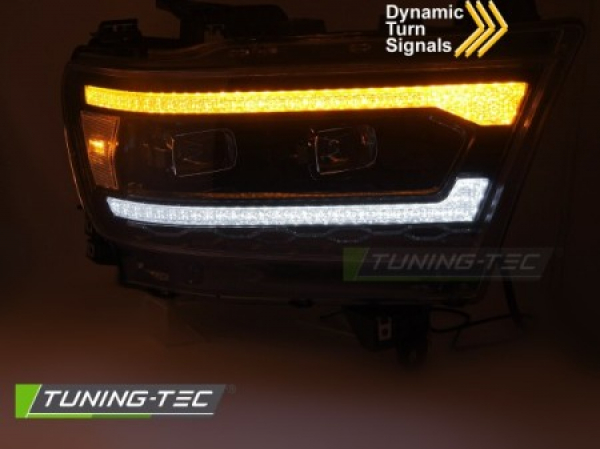 VOLL LED Tagfahrlicht Scheinwerfer Set für Dodge RAM 19-22 schwarz mit dyn. Blinker + Willkommensfunktion