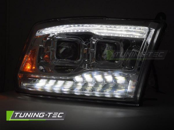 LED Tagfahrlicht Design Scheinwerfer Set für Dodge RAM 09-18 chrom mit LED Blinker