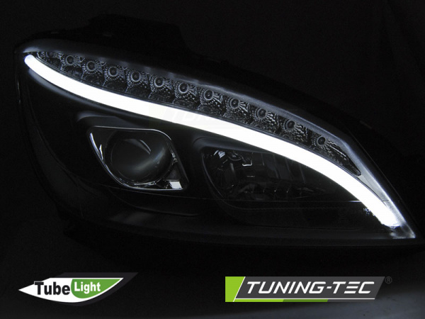 LED Tagfahrlicht Design Scheinwerfer für Mercedes Benz C-Klasse W204 07-10 schwarz LTI