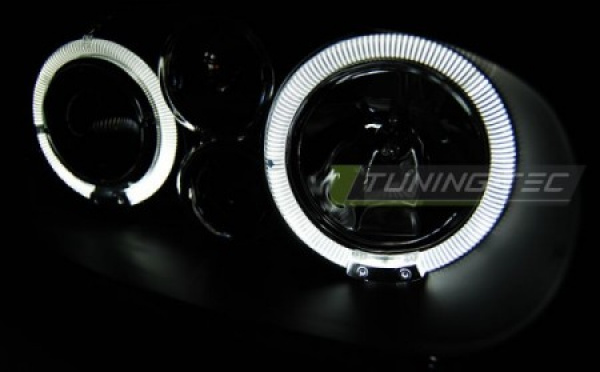 LED Angel Eyes Scheinwerfer für VW Golf 4 97-03 schwarz