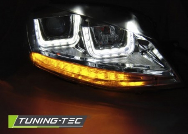 LED Tagfahrlicht Scheinwerfer für VW Golf 7 12-17 schwarz / rot mit dynamischem LED Blinker