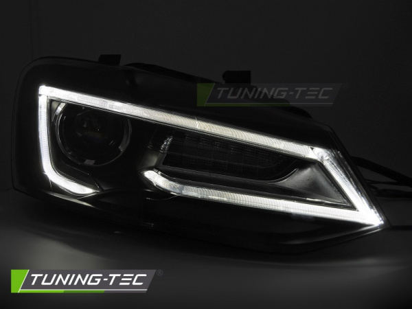 LED Upgrade Tagfahrlicht Scheinwerfer Set für VW Polo 6R / 6C 09-17 schwarz mit dyn. Blinker