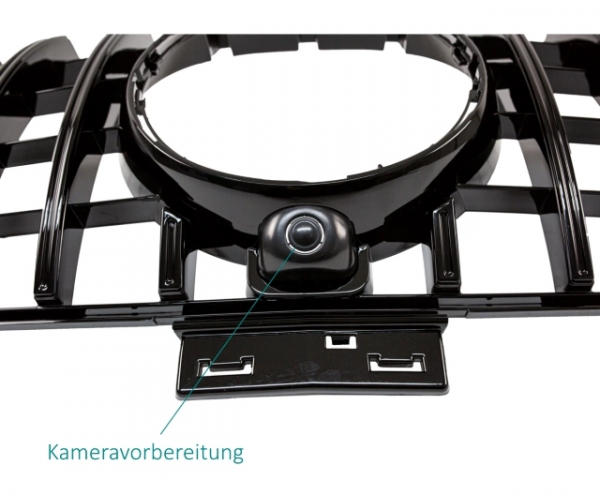 Upgrade Design Sportgrill / Frontgrill für Mercedes-Benz GLE Coupe C292 15-19 mit / ohne Kamera Hochglanzschwarz