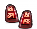 VOLL LED Lightbar Union Jack Design Rückleuchten für Mini Cooper R56/R57/R58/R59 11-15 rot/klar