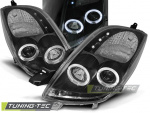 LED Angel Eyes Scheinwerfer für Toyota Yaris 06-09 schwarz