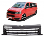 Upgrade Sportgrill / Kühlergrill ohne Emblem für Volkswagen T5 GP (Facelift) 10-15 schwarz Hochglanz